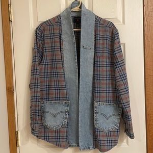 Up cycled flannel & denim jacket